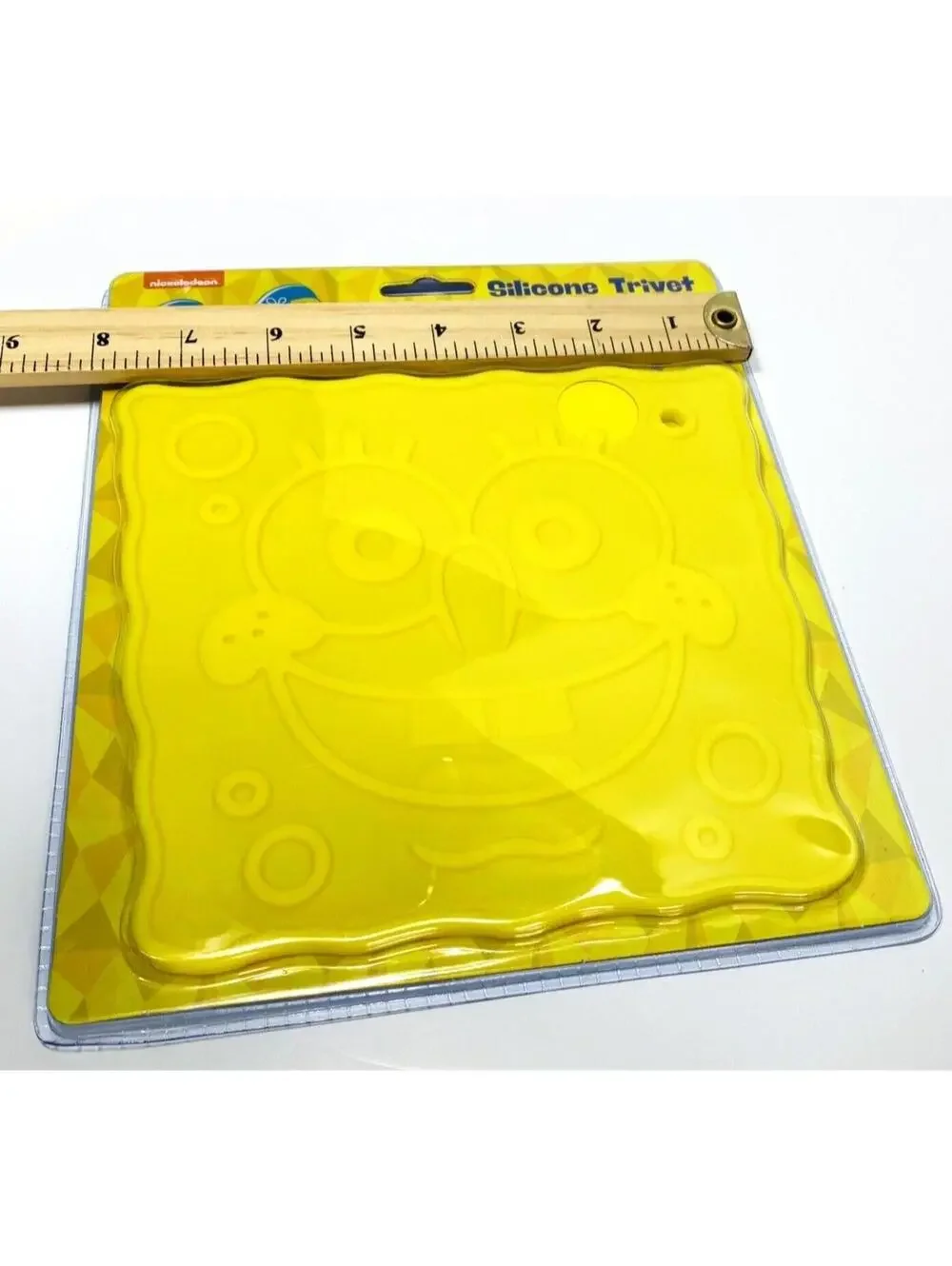 SpongeBob SquarePants Silicone Trivet Pot Holder 7x7 Yellow Cartoon New